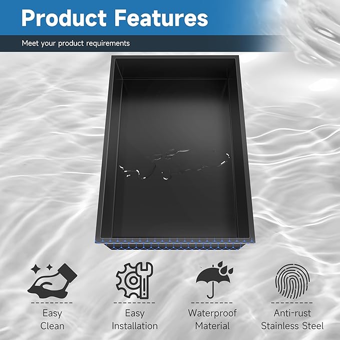 18" X 12" Shower Niche Insert Tile Ready, Niche for Shower Wall, Stainless Steel Recessed Shelf No Tile Needed for Bathroom Storage, Matte Black