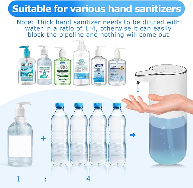 2 Pack Soap Dispenser,Automatic Liquid Soap Dispenser Touchless,13.5oz/400ml USB Rechargeabled Wall Mounted Smart Soap Dispenser for Bathroom Kitchen Set New