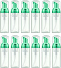 Lil Ray 2 Oz Empty Frosted Green Foam Pump Bottle, Travel Foamer Soap Dispenser for Lash Shampoo, Hand Soap, Foaming Cleaner(Green Pump, 12 PCS)