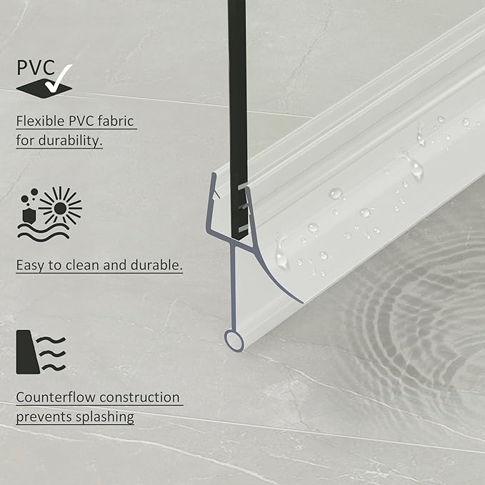 Frameless Shower Door Bottom Seal, 4 Pcs Shower Door Seal Strip for 5/16" Glass Shower Door Sweep, Stop Shower Leaks and Create a Water Barrier 31.5" Long Sweep