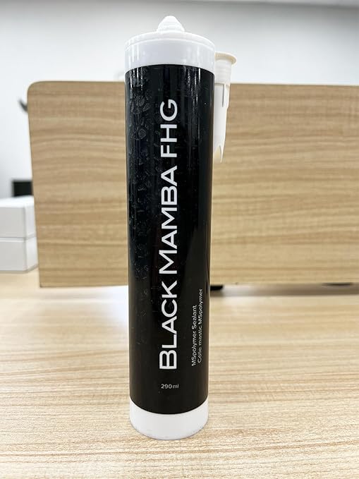 Black Mamba FHG High Tack - Superfast Mono Component Polymer Sealant Cartridge - Gray, Single, Grey