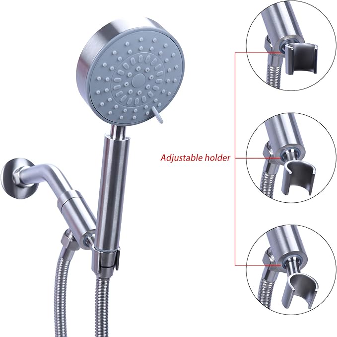 Shower Head Holder,Adjustable Handheld Shower Wand bracket, Hand held Showerhead Holder