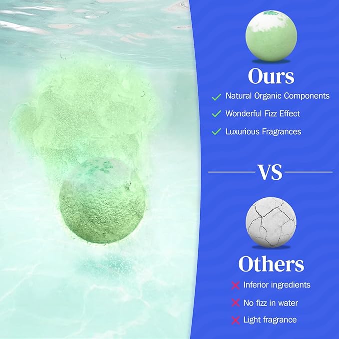 BlissfulOasis Bath Bombs Set, 24 Pcs Shower Bombs with 6 Refreshing Scents, Perfect for Moisturizing & Relaxing, Ideal for Birthday, Mother's Day, Valentine's Day Present Giving, Presents for Women