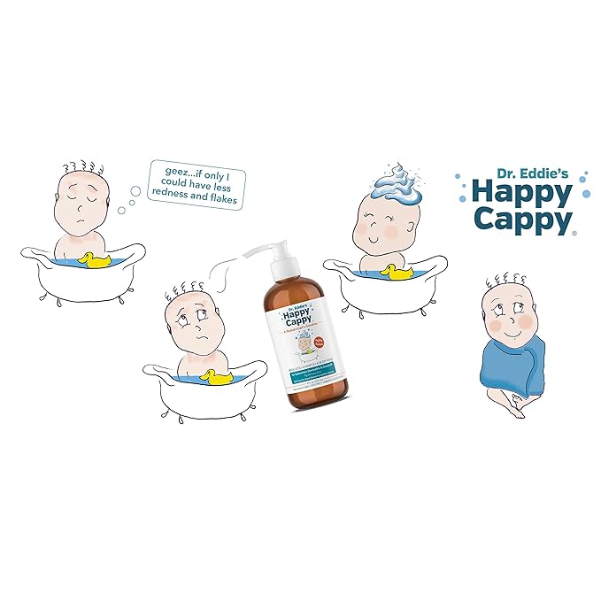 Happy Cappy Daily Medicated Shampoo and Body Wash Bundle - Baby Dandruff Shampoo, Helps Cradle Cap and Seborrheic Dermatitis, Reduces Redness, Dermatologist Tested, Fragrance-Free - 4 Pieces