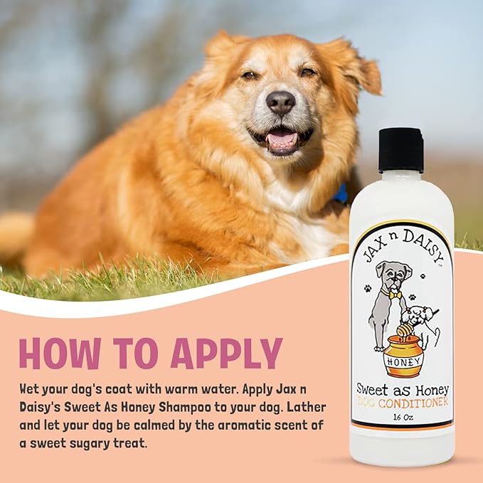 Jax n Daisy Honey Dog Conditioner Conditioner for Dogs with Honey Nectar Oil Hempseed Oil and Vitamin Soften Dog Coat and Soothe Skin for Furry Freshness Grooming Accessories Essentials