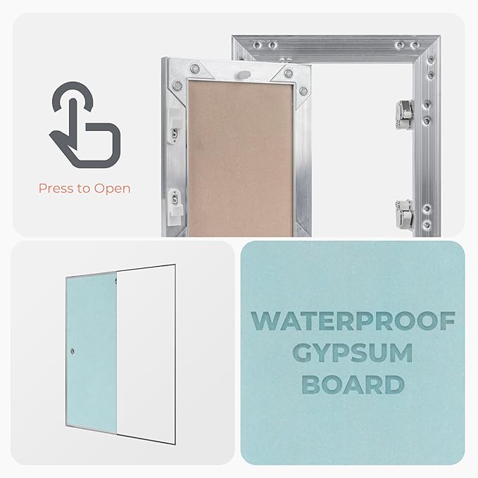 20" x 20" Drywall Access Panel – Waterproof Aluminum Frame Gypsum Hatch – Wall & Ceiling Inspection Door – Easy Install Removable Cover for Plumbing Electrical Utility & Ventilation Access