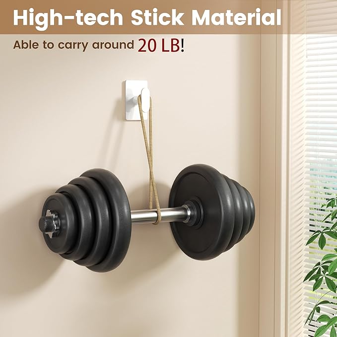 pickpiff Adhesive Towel Hooks for Bathroom: 20LB Extra Strong Wall Hanger for Shower Kitchen RV Dorm Apartment, White 8 Pack