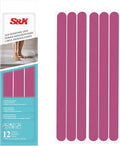 S&X Non-Slip Bathtub Shower Stickers 12-Pack Anti-Skid Strips, Waterproof Adhesive Safety Decals, Fine Grit Tread for Steps, Stairs, Pools, Boats, and Floors - Purple