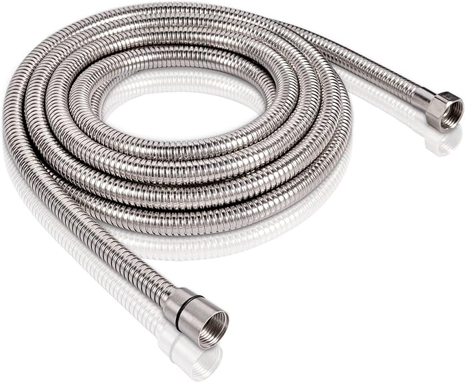 PHASAT Shower Hose,157 Inches Extra Long Shower Hose Replacement,304 Stainless Steel Shower Head Hose Extension Brushed Nickel,A3107N-4.0