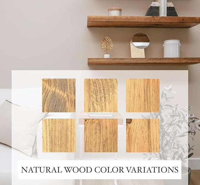 Urbandi Modern Floating Shelves 3 Inches Thick for Wall, Wide Shelves for Kitchen, Living Room, Bedroom, and Bathroom, Natural Pine Wood, Rustic Wooden Shelf, (Set of 2) (Aged Oak, 24Lx3Hx8D)