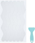 S&X 24 Pcs Anti Slip Shower Stickers, Invisible Clear High Traction Bathtub Strips, Wave Shape Safety Decals for Bath Tub Shower Wet Tiles & Stairs with Scraper