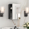 Keonjinn Small Black Medicine Cabinet 14.5 x 18.5 Inch, Assembly Needed, One Shelf Only, Bathroom Mirrored Medicine Cabinet, Lightweight, Freely Adjustable Shelves, Recessed or Wall Mount