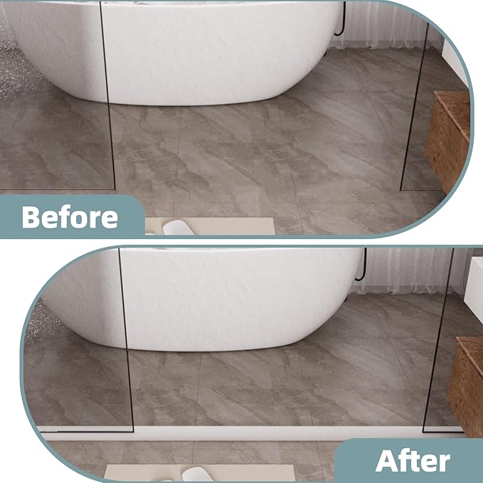 78Inch New Shower Threshold Water Dam Barrier,Collapsible Self-Adhesive Silicone Shower Water Guard for Bathroom Bathtub and Kitchen,Shower Water Blocker Suitable for Wheelchair Access(White)