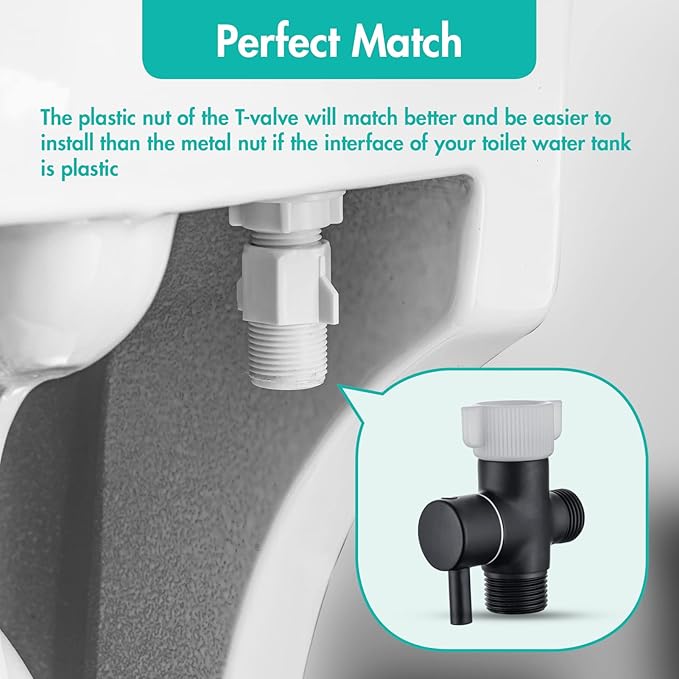 BARROCK Handheld Bidet Sprayer for Toilet, 2 Pack Stainless Steel Metal Made Baby Cloth Diaper Spraying Kit, Bathroom Toilet Bidet Attachment Set for Bathing Pets and Feminine Hygiene, Matte Black