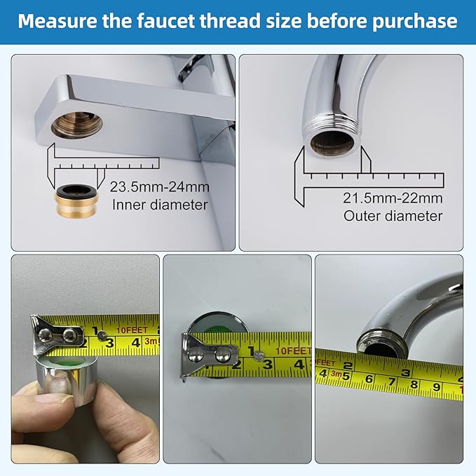 Hibbent Sink Faucet Hose Sprayer Attachment with 10 Adapters - Dual Function Handheld Bidet, Rinser & Shower Head - for Feminine Hygiene, Baby Diaper Cleaning & Pet Bathing