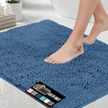 GORILLA GRIP Bath Rug Mat 60x17, Thick Soft Absorbent Chenille, Quick Dry Microfiber Mats, Rubber Backing Washable Shower Floor Rugs, Bathmat Runner, US Designed Bathroom Home Decor Accessories Blue