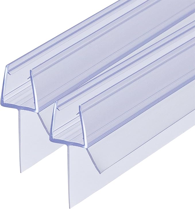 Shower Door Bottom Seal 2-Pack 1/4" x 39" Frameless Glass Shower Door Seal Strip Stop Leaks Create a Water Barrier with Extra Long Lip Covers up to 0.787" (20mm) Gap Replacement Bottom Seal