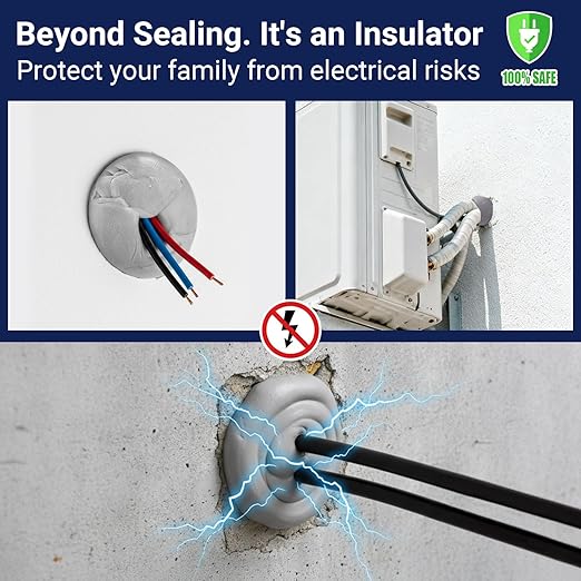Moldable Waterproof Silicone Putty for Bathroom Wall & Pipe Gaps, Reusable & Pliable Repair Sealant (Black)