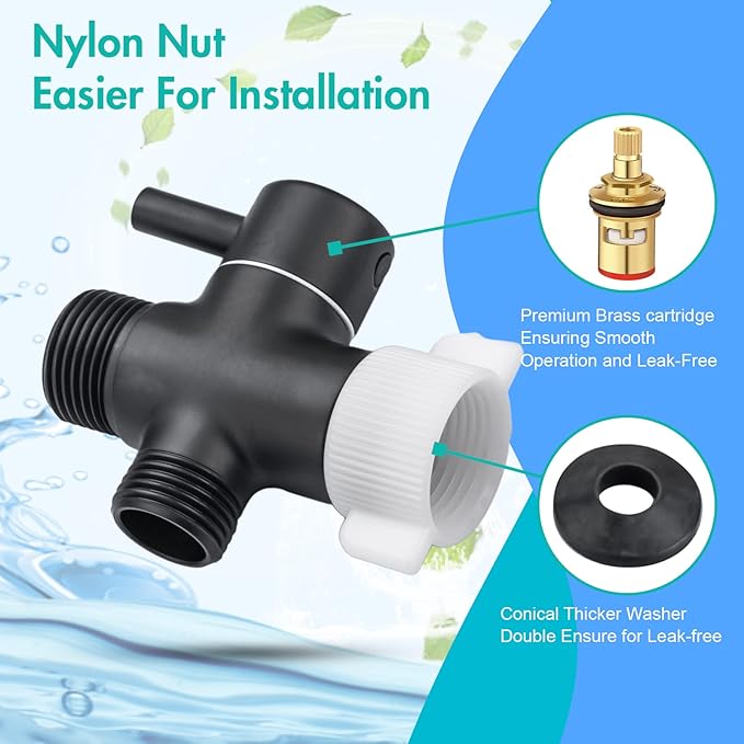 BARROCK Handheld Bidet Sprayer for Toilet, 2 Pack Stainless Steel Metal Made Baby Cloth Diaper Spraying Kit, Bathroom Toilet Bidet Attachment Set for Bathing Pets and Feminine Hygiene, Matte Black