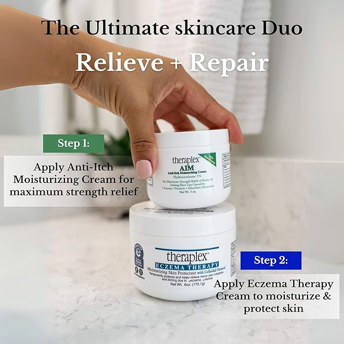 Theraplex Eczema Therapy (6 oz) - Moisturizing Skin Protectant with Natural Colloidal Oatmeal, Noncomedogenic, and Hypoallergenic, Fragrance-Free - National Eczema Association Seal of Approval