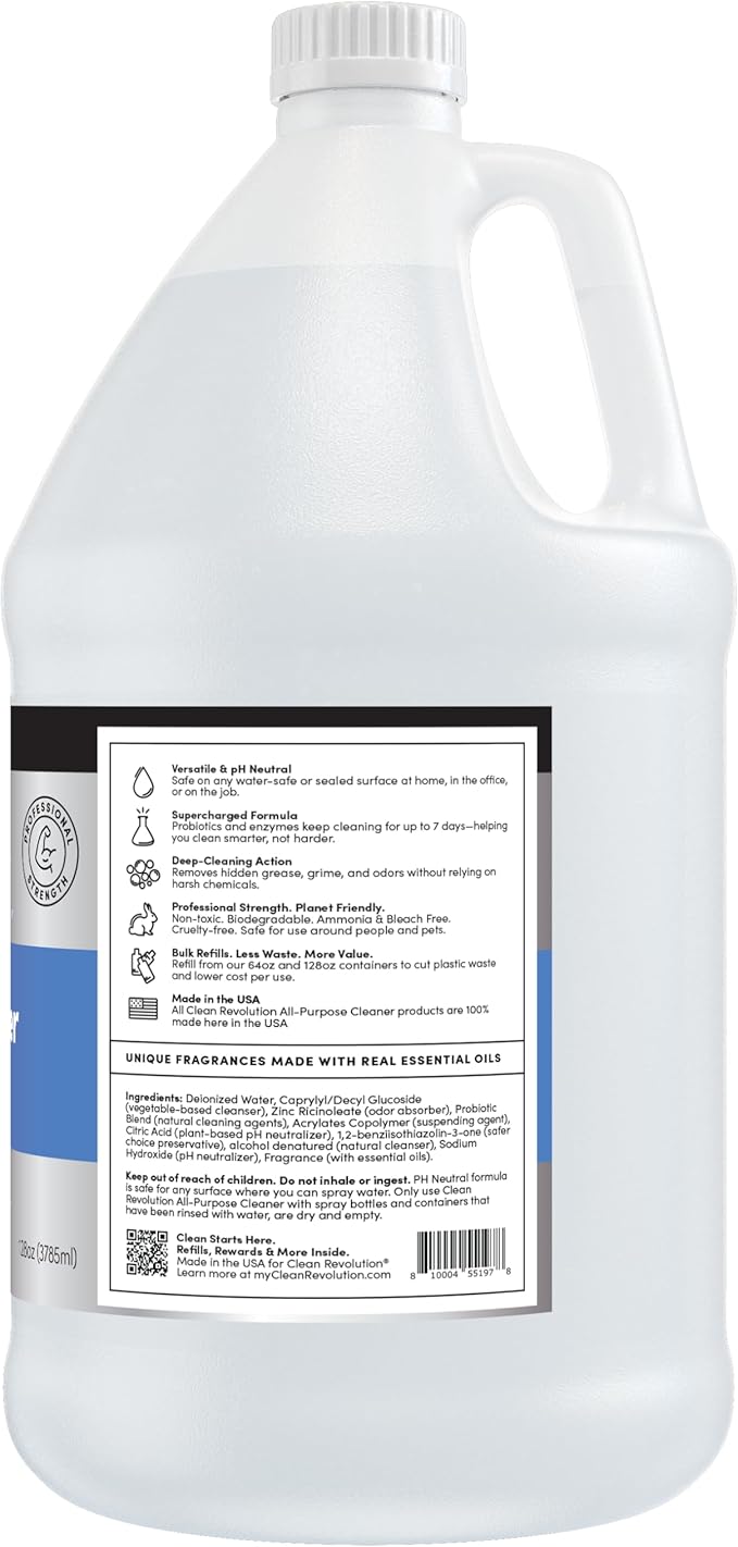 Clean Revolution SuperCharged All Purpose Cleaner, Non-Toxic, Eco-Friendly & Plant-Based, Ready to Use, Spring Air, 128 Fl Oz