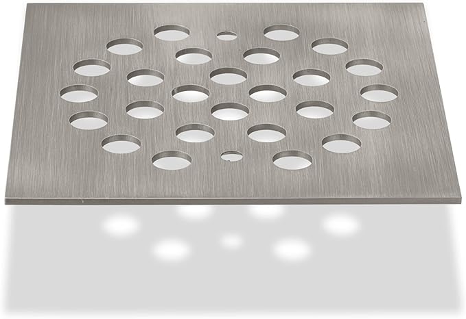 Square 4-1/4 Inch Screw-in Shower Drain Cover Replacement Square Floor Drainer Grate,Brushed Nickel,Brushed Gold,Oil Rubbed Bronze,Chrome (Antique Bronze)