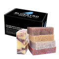 BLUEBYRD Handmade Soap Bar Gift Box - Woodsy Scent 5 Bar Variety Pack Body Soap | Shaving Soap - Homemade Soap Gift for Men & Women - Sandalwood, Patchouli, Frankincense, Orange, Cedar (Woods)