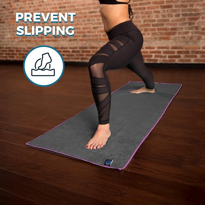 Youphoria Yoga Microfiber Non-Slip Towel - Hot Yoga Mat Towel for Enhanced Grip and Sweat Absorption