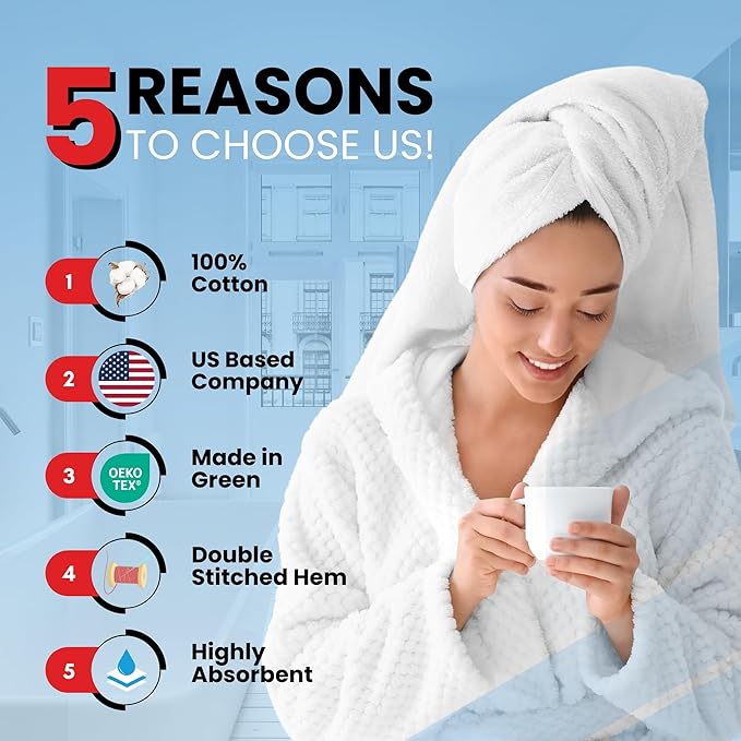 Infinitee Xclusives 100% Cotton Luxury Bath Towels Set of 2 (27x54 Inches) (Eloquent Blue, Bath Towels - Pack 2)
