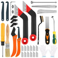 33 Pcs Grout Removal Tool Kit, 2 Tile Grout Saws with 12 Extra Blades, 2 Hand Grout Saw and 2 Cleaning Blades, Caulk Remover for Bath Shower, Ideal for Floor Tile Grout Cleaning