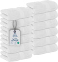 DAN RIVER 12-Pack Premium 100% Cotton White Face Towels – Reusable Face Towel Set, Soft & Absorbent Wash Cloths for Bathroom & Body – Hand and Face Towels, 550 GSM (12x12 in)
