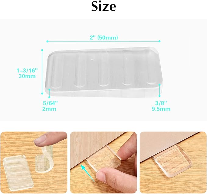 Plastic Shims 8 Pack Table Wedge Clear Toilet Shim, Levelers Adjustable Blocks Furniture Shims Wedges, Hot Tub Restaurant Appliance Shims for Leveling Feet, Trimmable Fix Highest Side 3/8"