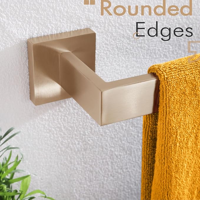 KOKOSIRI 36-Inch Towel Bars for Bathroom Kitchen Towels Holder Wall Mount SUS304 Stainless Steel Towel Rack, Champagne Bronze B4003CPG-L36