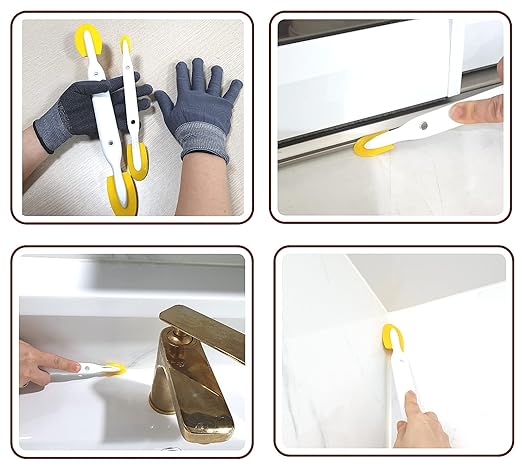 Caulk Caulking Silicone Sealant Finishing Tool (4-Size)- Ideal for DIY, Waterproofing, Grouting. Durable Urethane Rubber Design, Scratch Prevention (Two-Way (S+L) 2p)