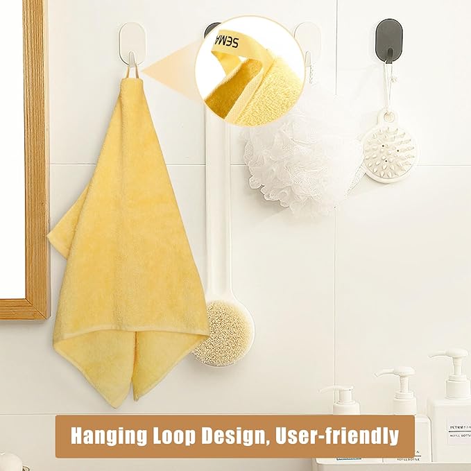 SEMAXE Yellow Bath Towel Set, 100% Cotton Absorbent Bathroom Towels with Hanging Loops, 8 Piece Towel Set Include 2 Bath Towels, 2 Hand Towels, 4 Washcloths