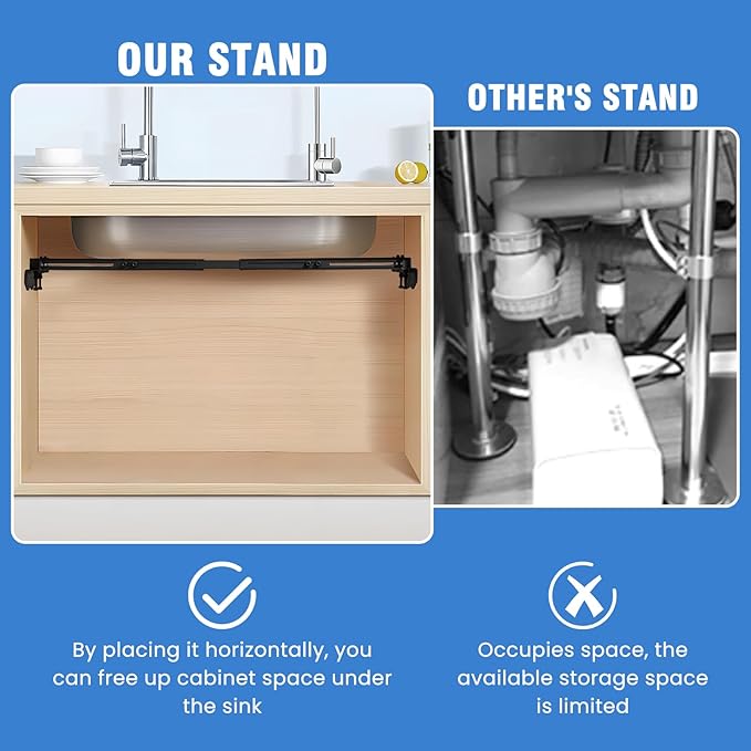 Undermount Sink Brackets Heavy-Duty - Adjustable 27.5-39.4 Inches, Rust-Resistant Zinc Plated Carbon Steel, Space-Saving Horizontal Sink Support Wall Mount Installation for Kitchen & Bathroom Sinks