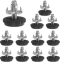 uxcell 1/4"-20 Thread Furniture Feet Levelers, 12Set 18.8mm L Adjustable Furniture Feet Screw in Threaded Leveling Leg Screw on Chair Foot Glides Leveling for Table Chair Cabinet Black