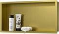 Stainless Steel Shower Niche 24" X 12" Gold No Tile Needed Horizontal Niche Shower Recessed Wall Niches for Bathroom Storage Over Mount Installation