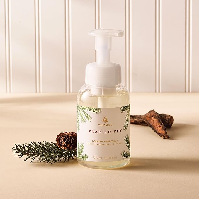 Thymes Foaming Hand Wash with Aloe & Glycerin - Foaming Hand Soap with Pump - Kitchen or Bathroom Decor - Pine Soap with Notes of Crisp Siberian Fir, Cedarwood & Sandalwood (Frasier Fir, 10.3 fl oz)
