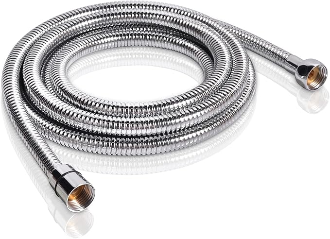 PHASAT 118-Inch Extra Long Indoor Outdoor Shower Tube Replacement Stainless Steel Handheld Shower Hose,Chrome,A3107C-3.0