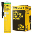 Stanley S421 All-Purpose RTV Silicone Sealant (12 x 10.1 fl.oz.) – 100% Waterproof Black Caulk | Industrial-Grade Silicone for Kitchen, Bathroom, Shower, Window, Door, Indoor & Outdoor Use | 12 Pack