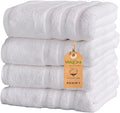 Bath Towel Set 4 Pack – 30×60 Large Cotton Towels, Soft, Thick & Highly Absorbent Bathroom Towels for Home, Spa, Gym (White, 30×60)