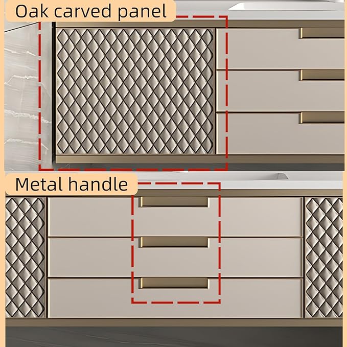 40IN Modern Bathroom Vanity - Wall-Mounted Bathroom Cabinet with LED Light | Intelligent Defogging Mirror Cabinet Includes Time Display Function, 2 Drawers & 2 Storage Cabinets (Style B)