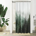 Aipon Green Misty Forest Shower Curtain Nature Tree Shower Curtain Set Dark Green Fabric Waterproof Shower Curtains for Bathroom Decor (36'' × 72'', Green4)