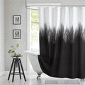 Long Fabric Shower Curtain, Black and White Microfiber Cloth Shower Curtains for Bathroom, Modern Waterproof Bathroom Curtains, 72" W x 78" H