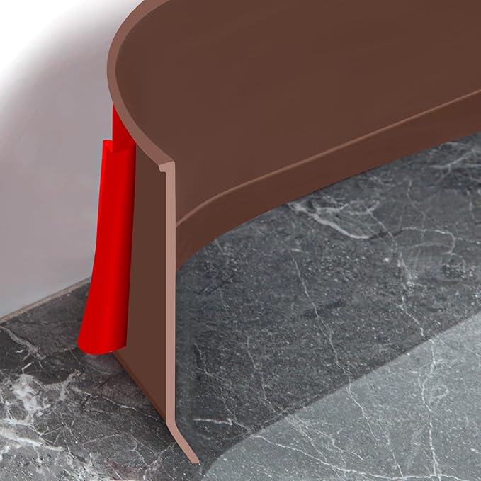 Flexible Baseboard Molding Trim 6 Inch Self-Adhesive Vinyl Wall Base Peel and Stick Cove Base Rubber Wall Baseboard Moulding Trim (40Ft, Brown)
