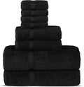 Chakir Turkish Linens Premium Cotton Absorbent Turkish Towels (8-Piece Towel Set, Black)