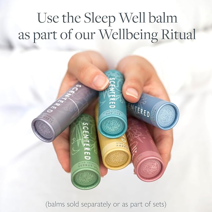 Scentered Aromatherapy Balm Stick - Sleep Well Lavender Essential Oil Roll On to Help Sleep - Natural Sleep Aid with Palmarosa & Ylang Ylang - Self-Care Stocking Stuffers for Women