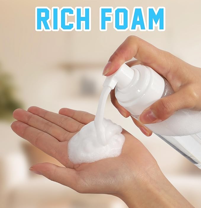 2PCS Foam Pump Bottle, Foaming Dispenser Bottle, Foaming Hand Soap Dispensers, Travel Size Foam Spray Bottles for Body Wash, Lash Cleanser, Shampoo, 200 ml/7 OZ