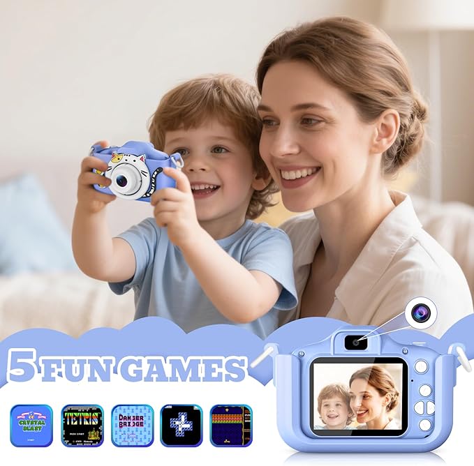 Upgrade Kids Selfie Camera for Boys,Girls Christmas Birthday Festival Gift for Kids,Digital Camera for Toddlers Toys for 3 4 5 6 7 8 9 10 11 12 Year Old